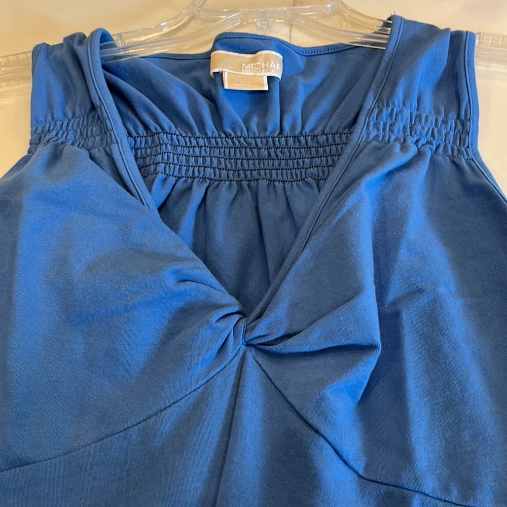 Michael Kors Royal Blue Sleeveless Top. Size L. Elastic on top and back. - Picture 2 of 14